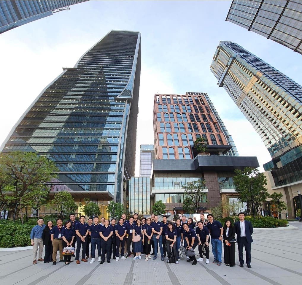 CorporateDNA leaders gathered in a city setting